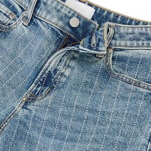 VS Pink Jeans Diamond Pinstripe Wide-Leg